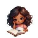 small girl reading